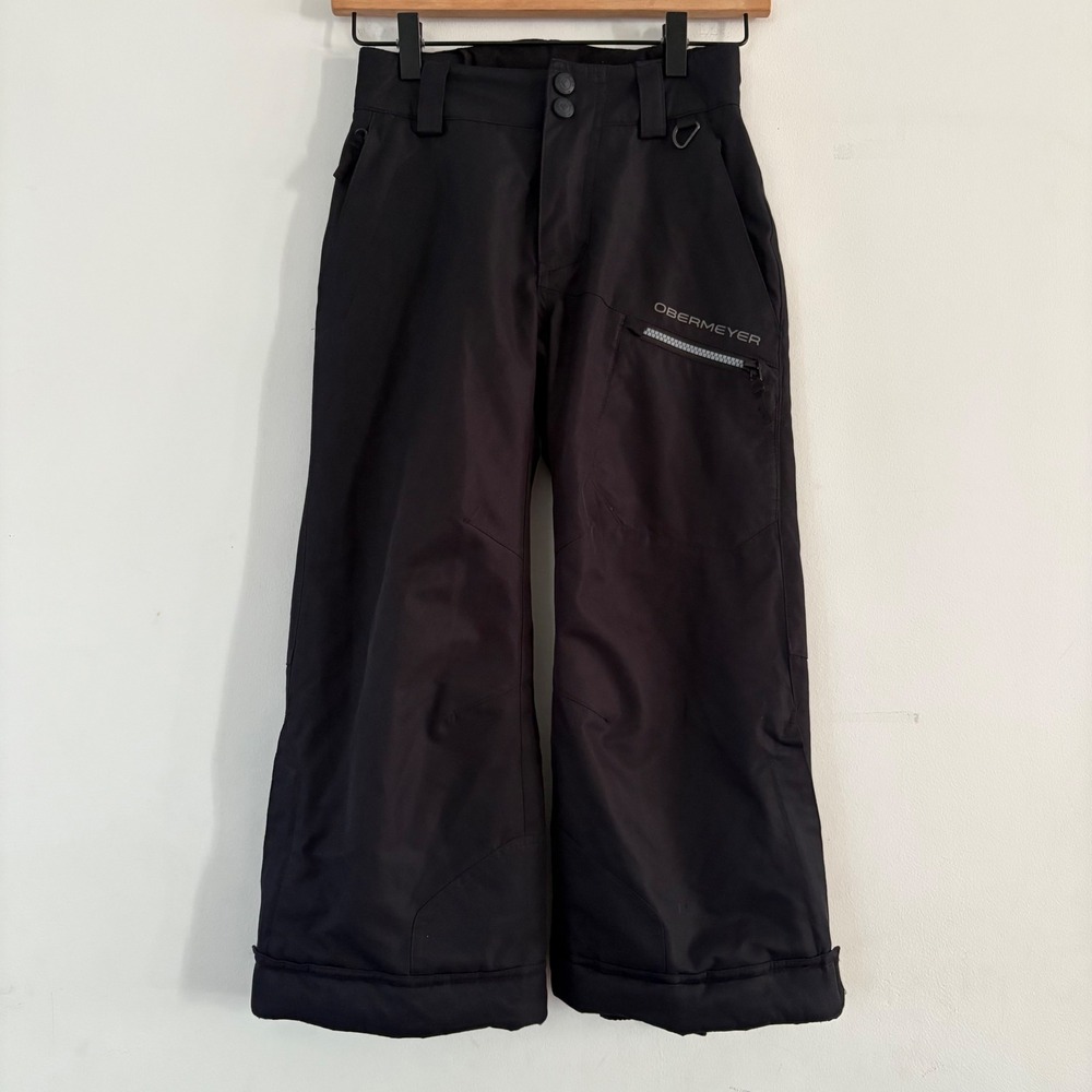 Obemeyer Kids Snow Ski Pants Extended Wear Black Insulated Waterproof EUC 6-7 Yr